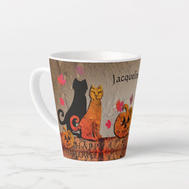Taza De Café Latte Halloween Kitty Latte Mug (Ángulo izquierdo)