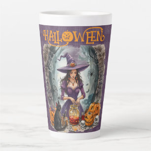 Taza De Café Latte Halloween, La Poción de Medianoche de la Bruja