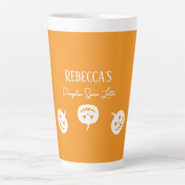 Taza De Café Latte Halloween Naranja Amarillo Calabaza Spice Latte Mu