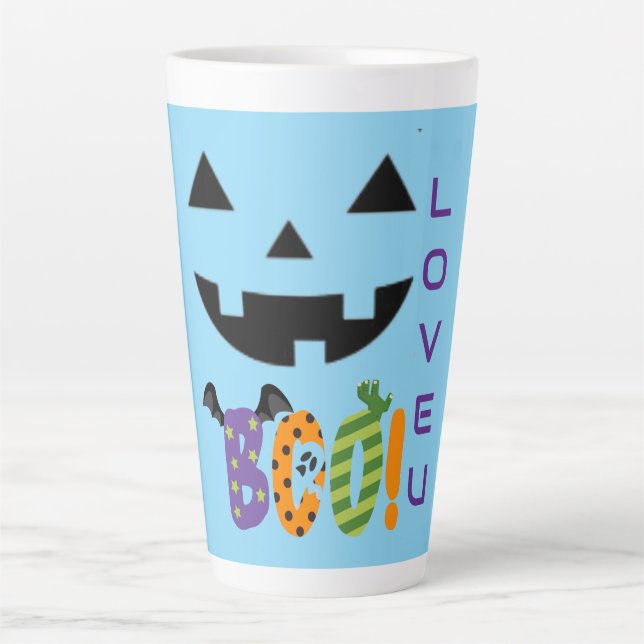TAZA DE CAFÉ LATTE HALLOWEEN OLOURFUL LOVE BOO (Anverso)