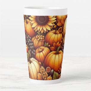 Taza De Café Latte Halloween/Otoño/Calabaza