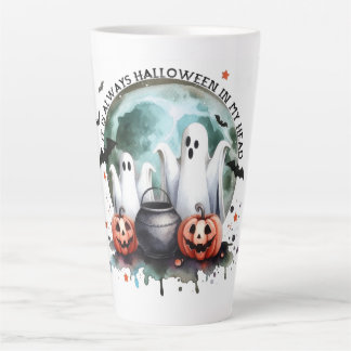 Taza De Café Latte HALLOWEEN Siempre es Halloween en mi cabeza Grande