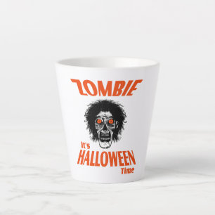 Taza De Café Latte Halloween Time Zombie Face