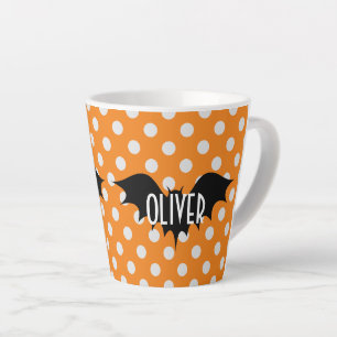 Taza De Café Latte Halloween truco personalizado o monograma de trata