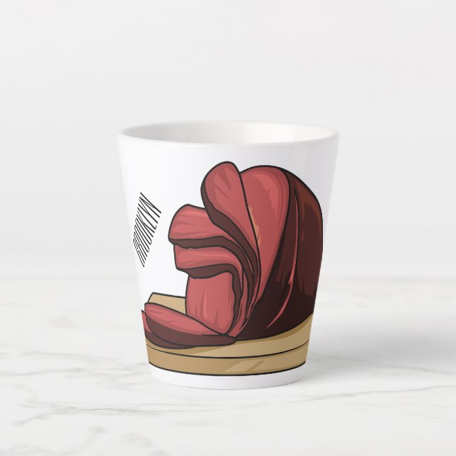 Taza De Café Latte Ham personalizado ilustracion (Anverso)