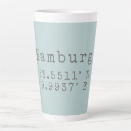 Taza De Café Latte Hamburgo Latitud Longitud