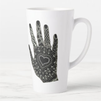 Taza De Café Latte Hand Drawn Heart Hands Beer Stein