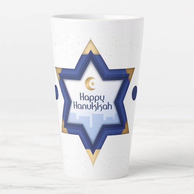 Taza De Café Latte Hanukkah Latte Mug (Anverso)