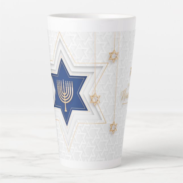 Taza De Café Latte Hanukkah Latte Mug (Anverso)