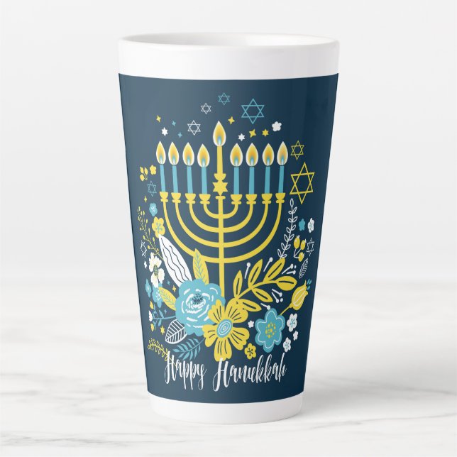 Taza De Café Latte Hanukkah Latte Mug (Anverso)
