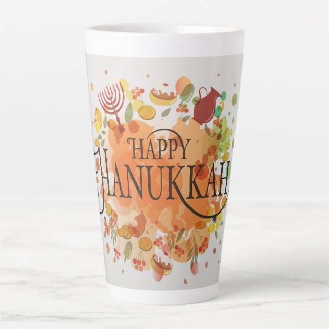 Taza De Café Latte Hanukkah Latte Mug (Anverso)