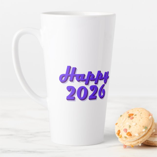 Taza De Café Latte Happy 2026 (In situ)