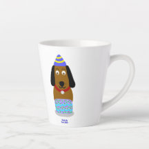 Happy Birday Pup Small Latte Mug