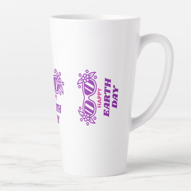 TAZA DE CAFÉ LATTE HAPPY EARTH DAY  (Derecha)