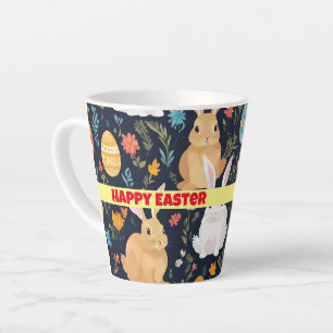 Taza De Café Latte Happy Easter Boho Bunny Collection