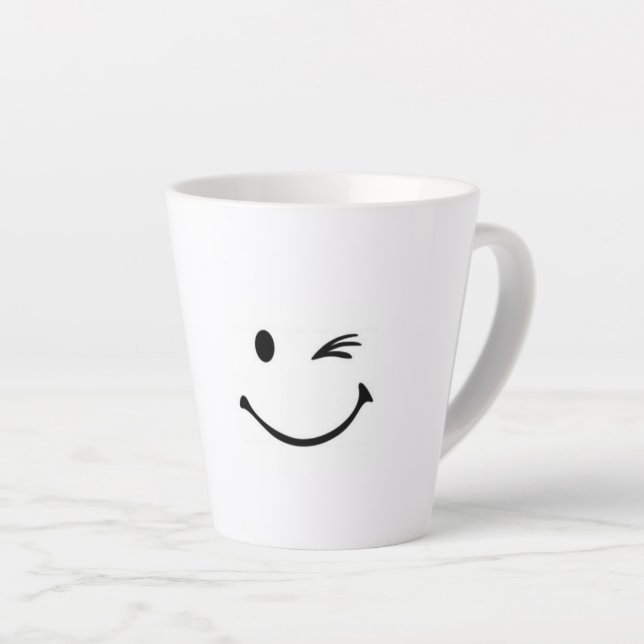 TAZA DE CAFÉ LATTE HAPPY FACE WINK MUG (Ángulo derecho)