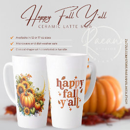 Taza De Café Latte Happy Fall Y'all Ceramic Latte Mug