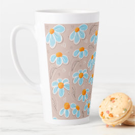 Taza De Café Latte Happy Flowers