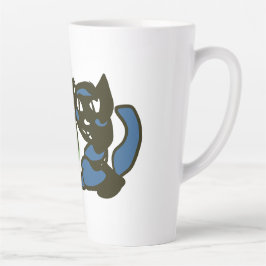 Taza De Café Latte Happy Green Jack o Lantern Black Cat