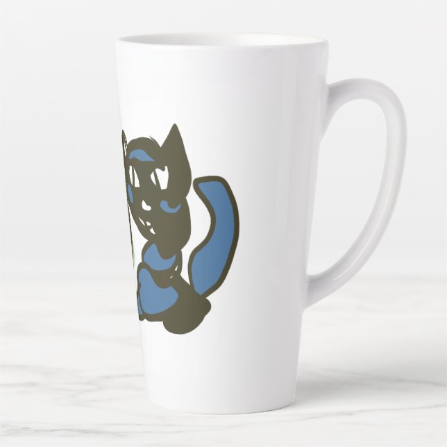 Taza De Café Latte Happy Green Jack o Lantern Black Cat  (Derecha)