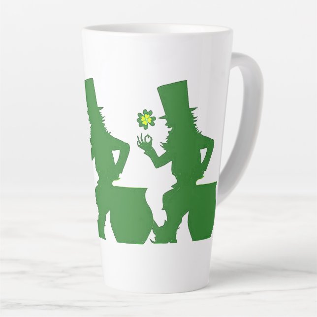 TAZA DE CAFÉ LATTE HAPPY LEPRECHAUN (Ángulo derecho)