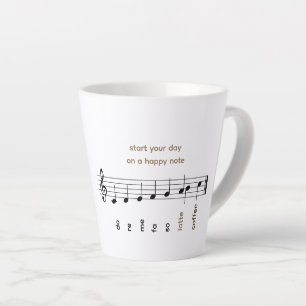 Taza De Café Latte Happy Notes Do Re Mi Latee Music Note Personalizad
