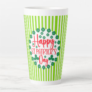 Taza De Café Latte Happy St. Patrick's Day Circle Design-63502