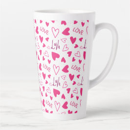 Taza De Café Latte Happy Valentine’s Day Lover Present with Red Heart