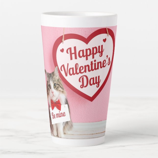 Taza De Café Latte Happy Valentine's day - Be mine (Anverso)