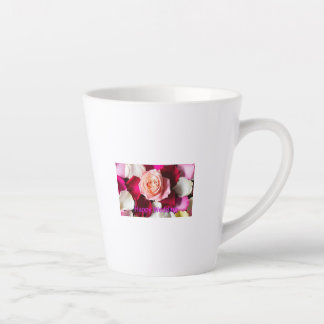 Taza De Café Latte Happy Wedding – Romantic Rose Petals Celebration