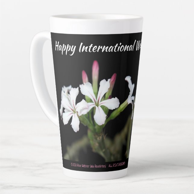 Taza De Café Latte Happy Women's Day 2026 by RoseWrites  (Ángulo izquierdo)
