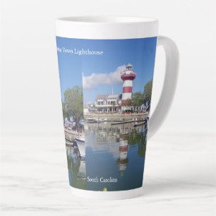 Taza De Café Latte Harbour Town Lighthouse lata mug