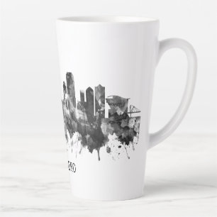 Taza De Café Latte Hartford Connecticut Skyline BW