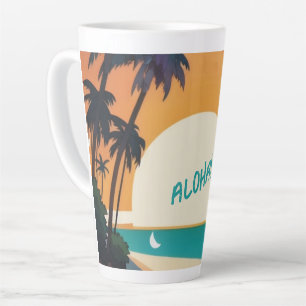 Taza De Café Latte Hawai/Aloha/Tropical/playa