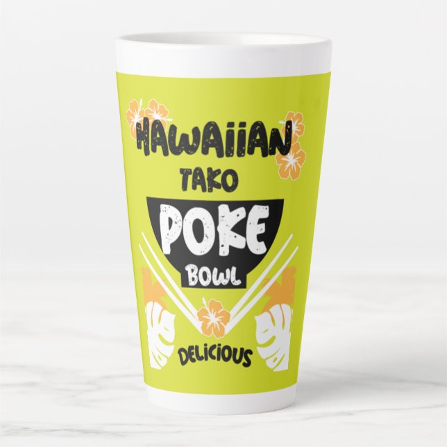Taza De Café Latte Hawaian Poke Bowl Foodies (Anverso)