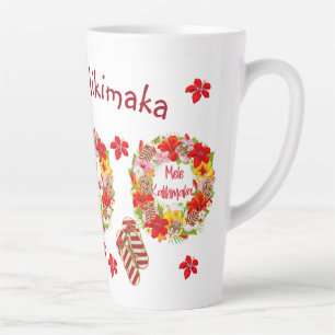 Taza De Café Latte Hawaiano Mele Kalikimaka Mug