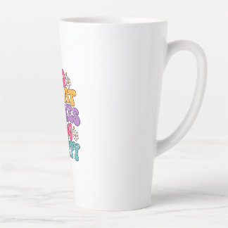 Taza De Café Latte Haz Lo Que Te Haga Feliz – Colorido Positivo Retro