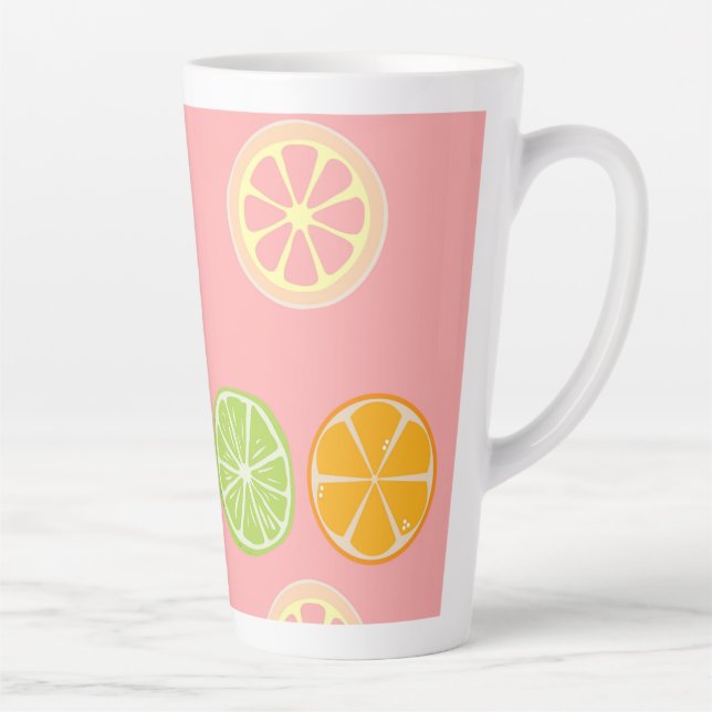 Taza De Café Latte Haz que tu cocina sea feliz, citrusfruteros, tonel (Derecha)