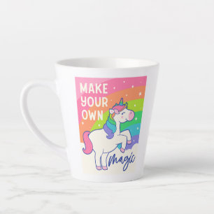 Taza De Café Latte Haz tu propia magia Cute unicornio