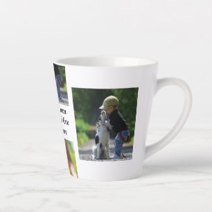 Taza De Café Latte Haz tu propio collage de fotos y texto