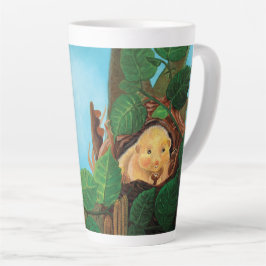 Taza De Café Latte Hazel dormouse comiendo avellanas