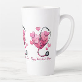 Taza De Café Latte Healing Hearts Valentine Design