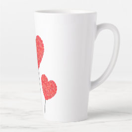 Taza De Café Latte Heart Balloons Illustration Design