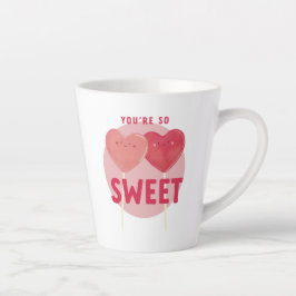 Taza De Café Latte Heart Lollipop Sweet Love Latte Mug