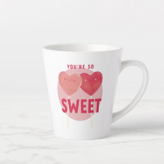 Taza De Café Latte Heart Lollipop Sweet Love Latte Mug
