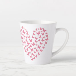 Taza De Café Latte Heart of Capricious Butterflies