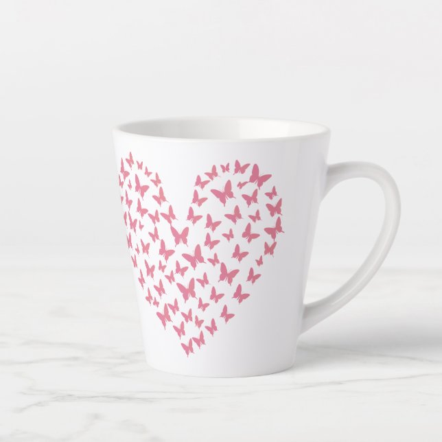 Taza De Café Latte Heart of Capricious Butterflies (Derecha)