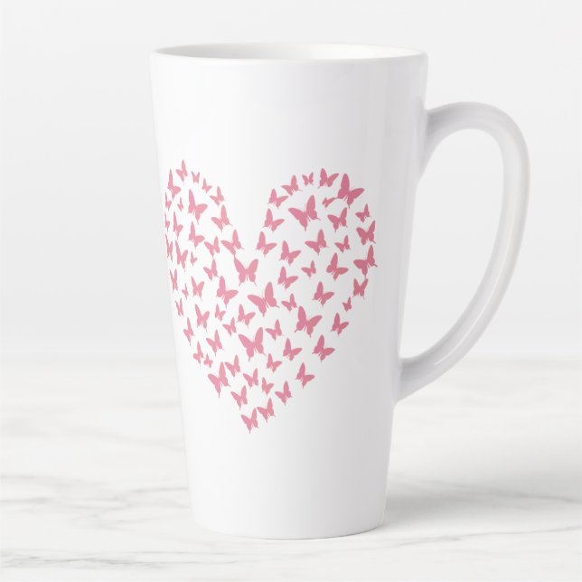 Taza De Café Latte Heart of Capricious Butterflies (Derecha)