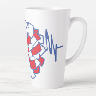 Taza De Café Latte Heartbeat Cheer Pom-Pom Graphic