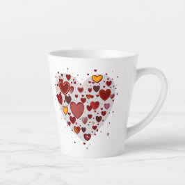 Taza De Café Latte Hearts allover